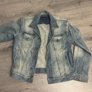 Club Monaco Light Wash Stretch Denim Jacket (Size M)